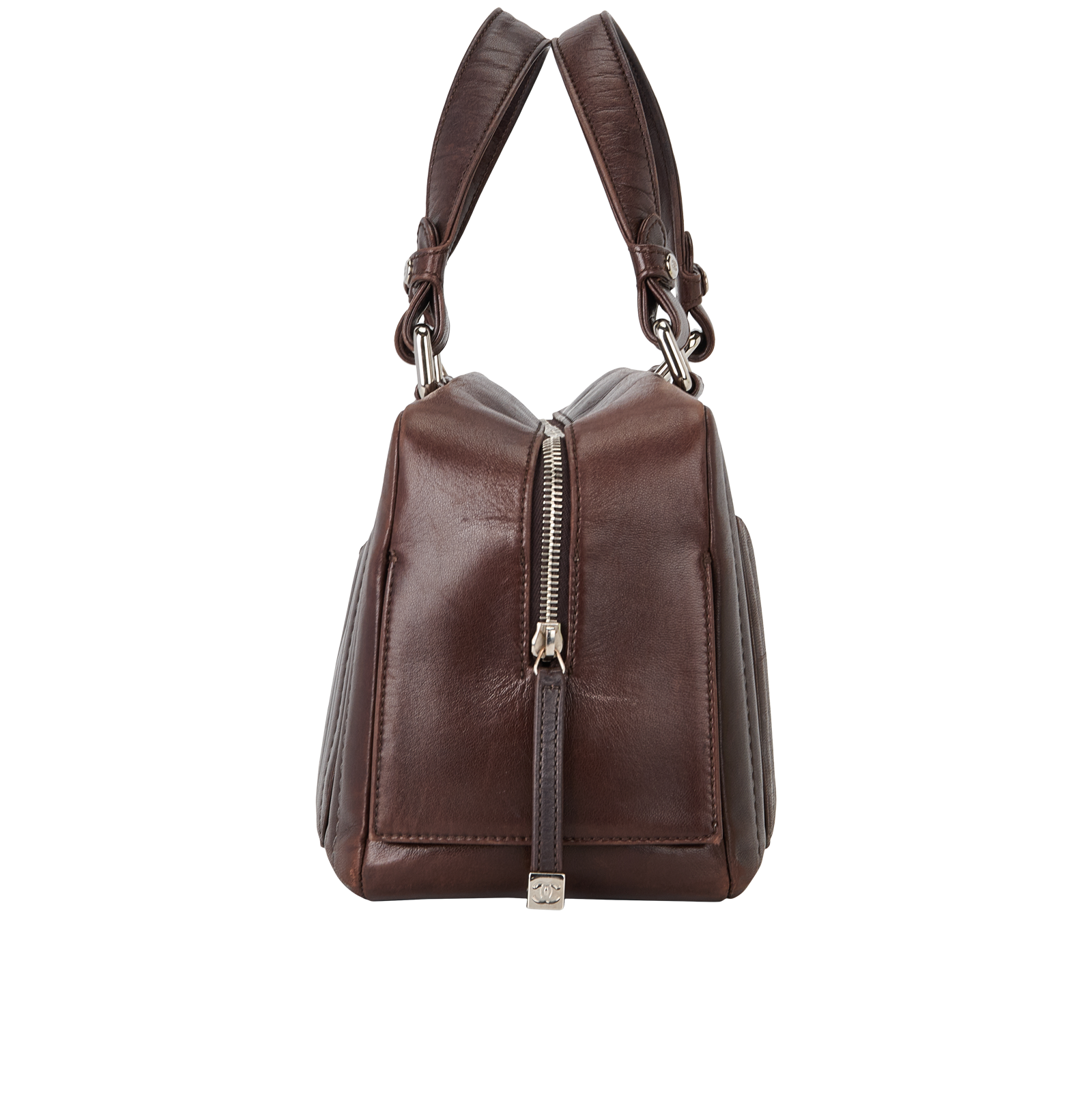 CC Quilted Bag, &pound;895, Handbags, Brown, Leather, Side view